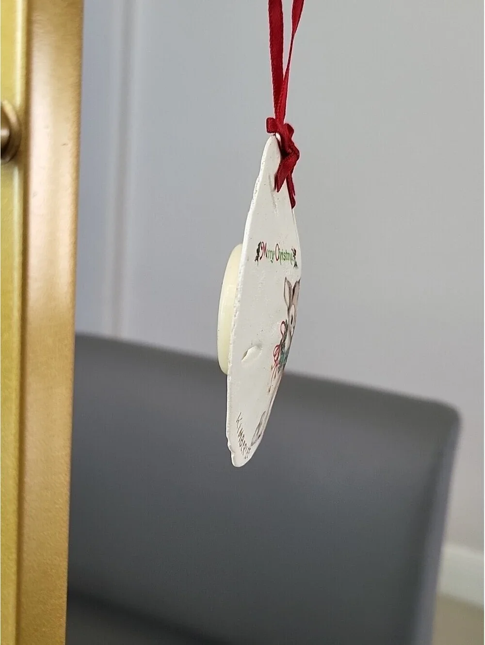 Vtg Christmas Ornament 1991 Plays Christmas Tunes Handpainted Sand Dollar Forest